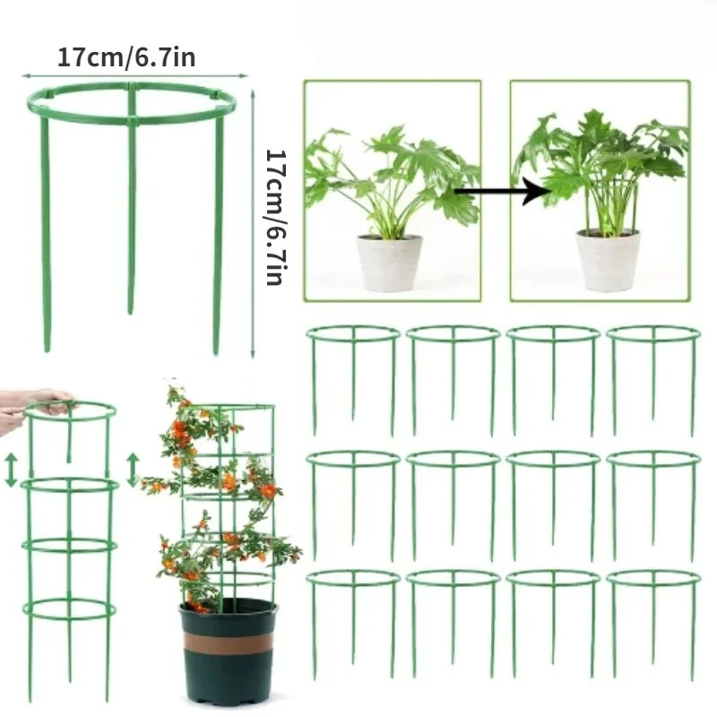 1floor Tomato Cages Trellis Plastic Column Vine Plant Bracket Potted Flower Plant Support Pile Stackable Tomato Tower Plant Cage