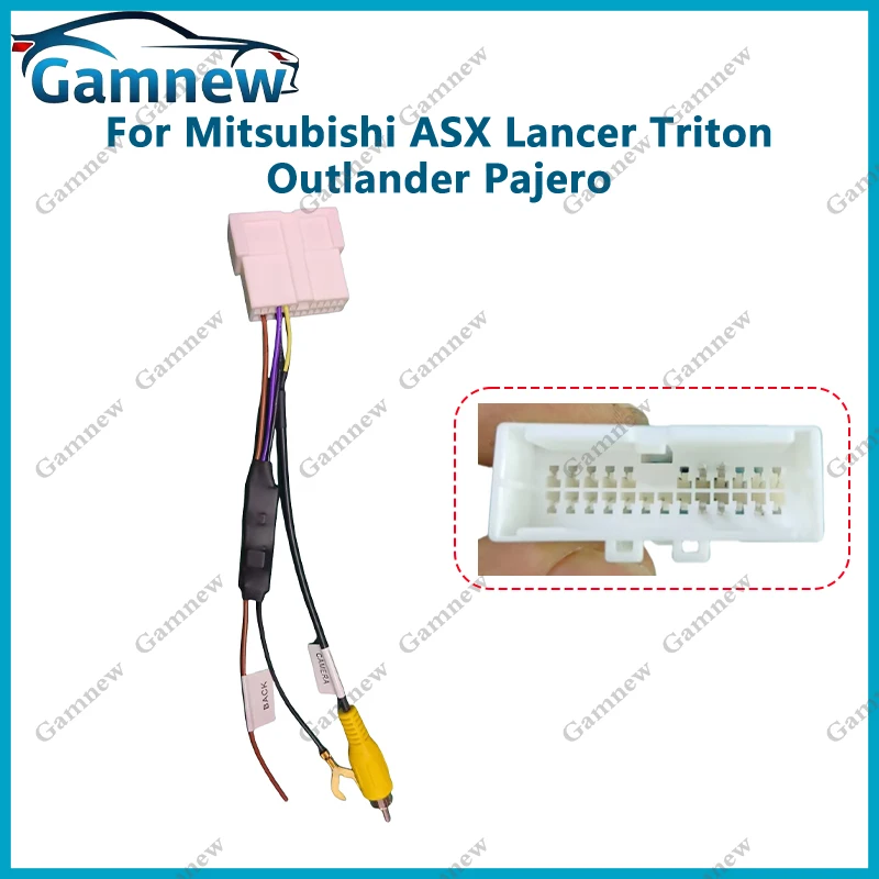 24-Pin Car Reverse Camera Output Video Adapter Wiring Cable For Mitsubishi Original Factory Camera Video Output