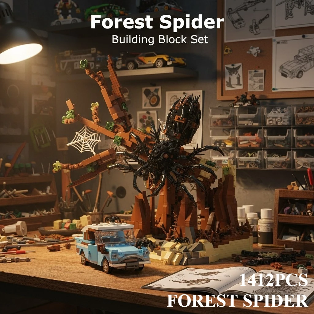 

1412PCS Forest Spider Building Blocks Set - Assembling Model Toy for Home Decor Ideal Holiday Gift for Kids And Adult