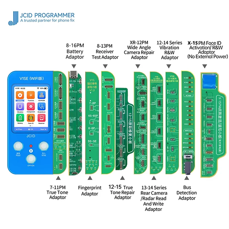 新品 JCID V1SE WiFi版 スマートプログラマー 小板4枚セット JC V1SE Wifi Programmer for iPhone 11-16 Pro Max
