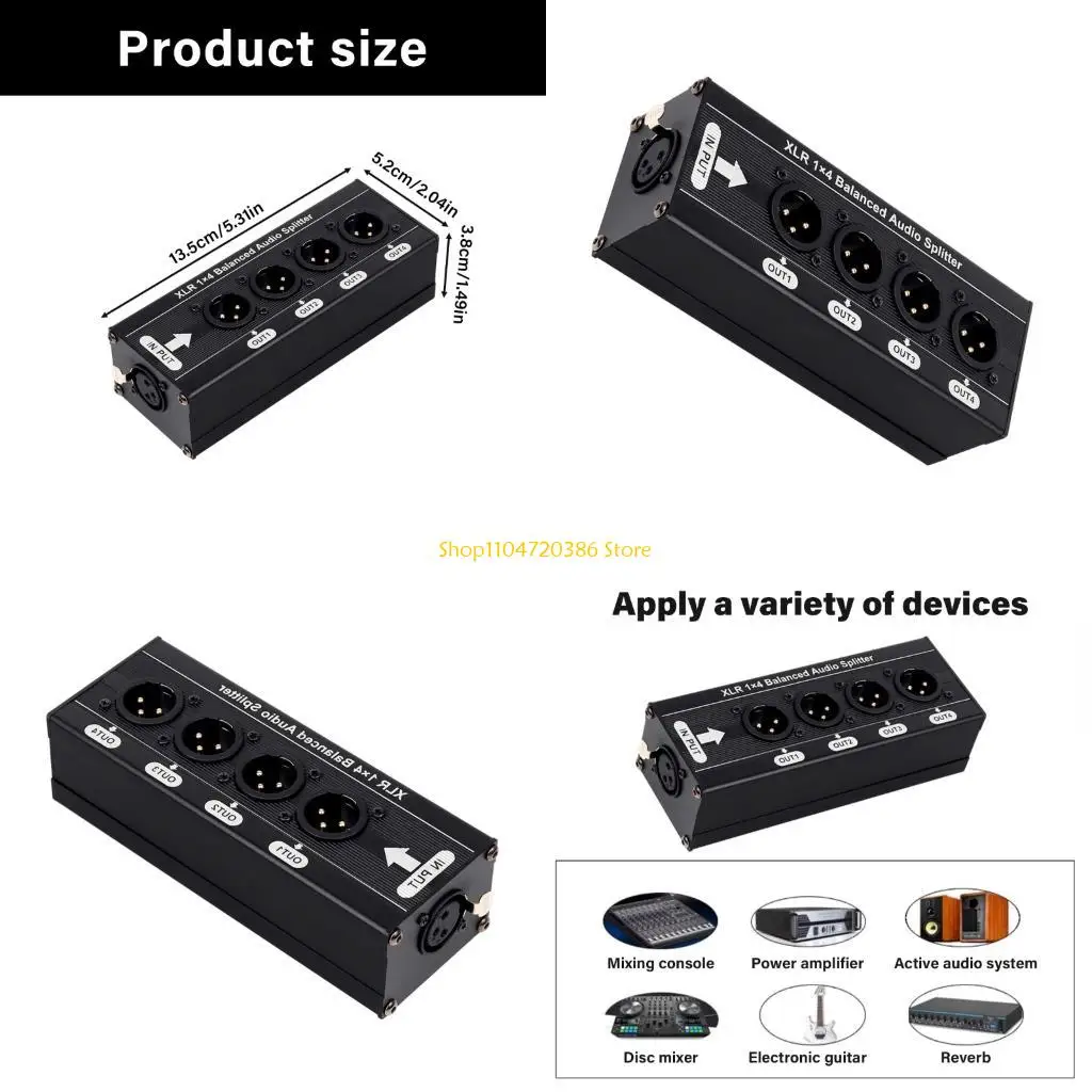 K0EA Balanced Sound Splitter 1 Input 4 Output Splitter for Data Transmission Studio Equipment Extender Installation
