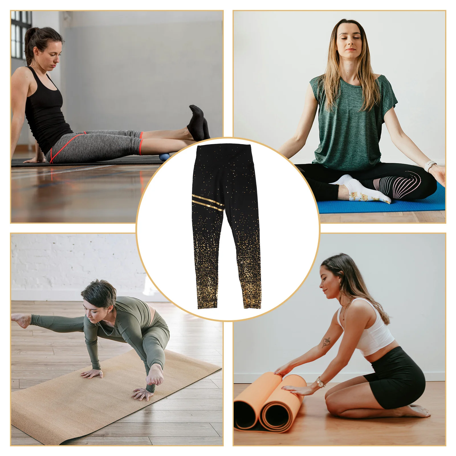 

Брюки для йоги, спортивные штаны с высокой талией, женские спортивные штаны из полиэстера для спортзала, леггинсы для бега, аэробики, фитнеса