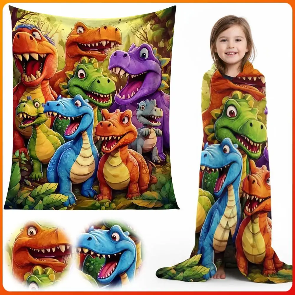 Dinosaur Blanket Funny Throw Blanket Plush Dino Throw Blanket Soft Cozy Flannel Blanket Dinosaur Gifts for Boys Girls