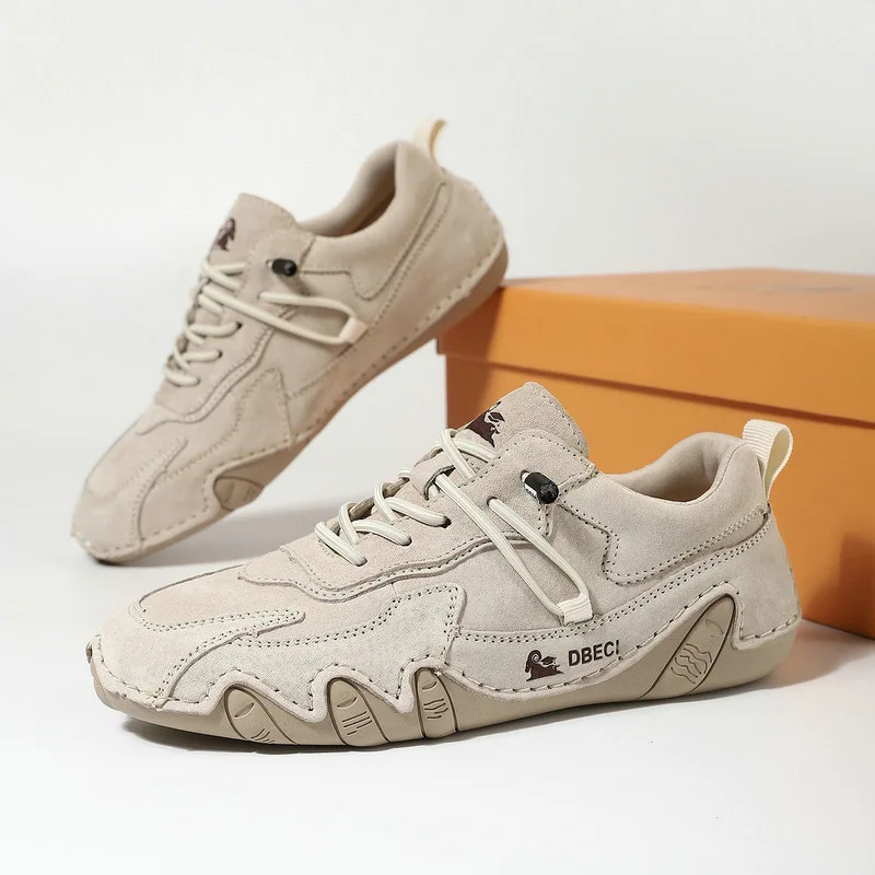 Unisex Summer Casual Sports Sneakers, Genuine Top Layer Leather Outdoor Walking Shoes, Plus Sizes for Men & Women