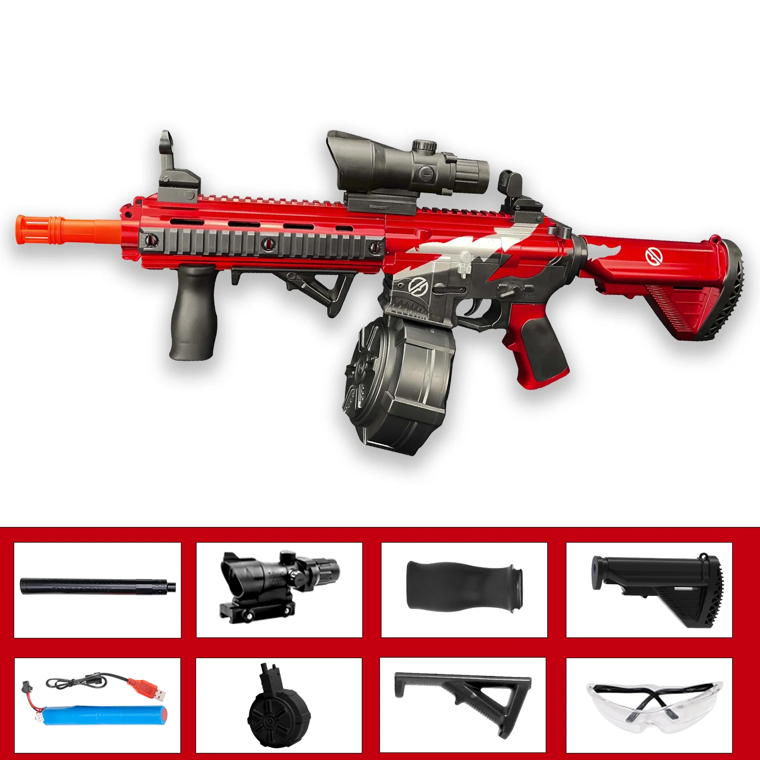 M416 장난감 총 야외 전동 블래스터 슈팅 스포츠 젤 총알 슈팅 장난감 야외 게임에 적합 (총알 미포함)