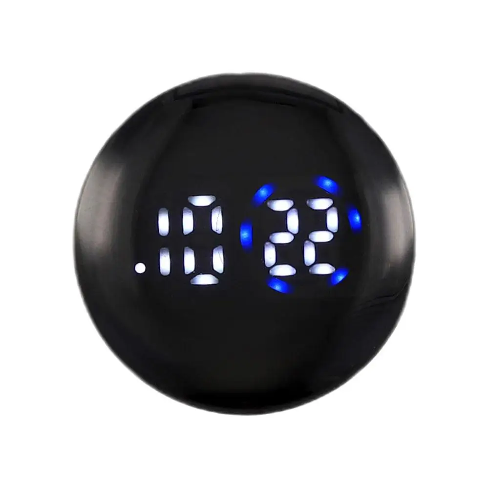 1pc Mini Car Clock Luminous Automobiles Internal Stick-On Digital Watch White Black Mechanics Quartz Clocks Auto Ornament