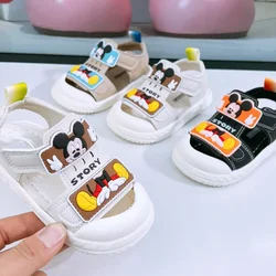 Disney Baby Kids Toddler Sandals Cute Mickey Sandals for Children Outdoor Shoes Girls and Boys Protect Toe Beach Shoes