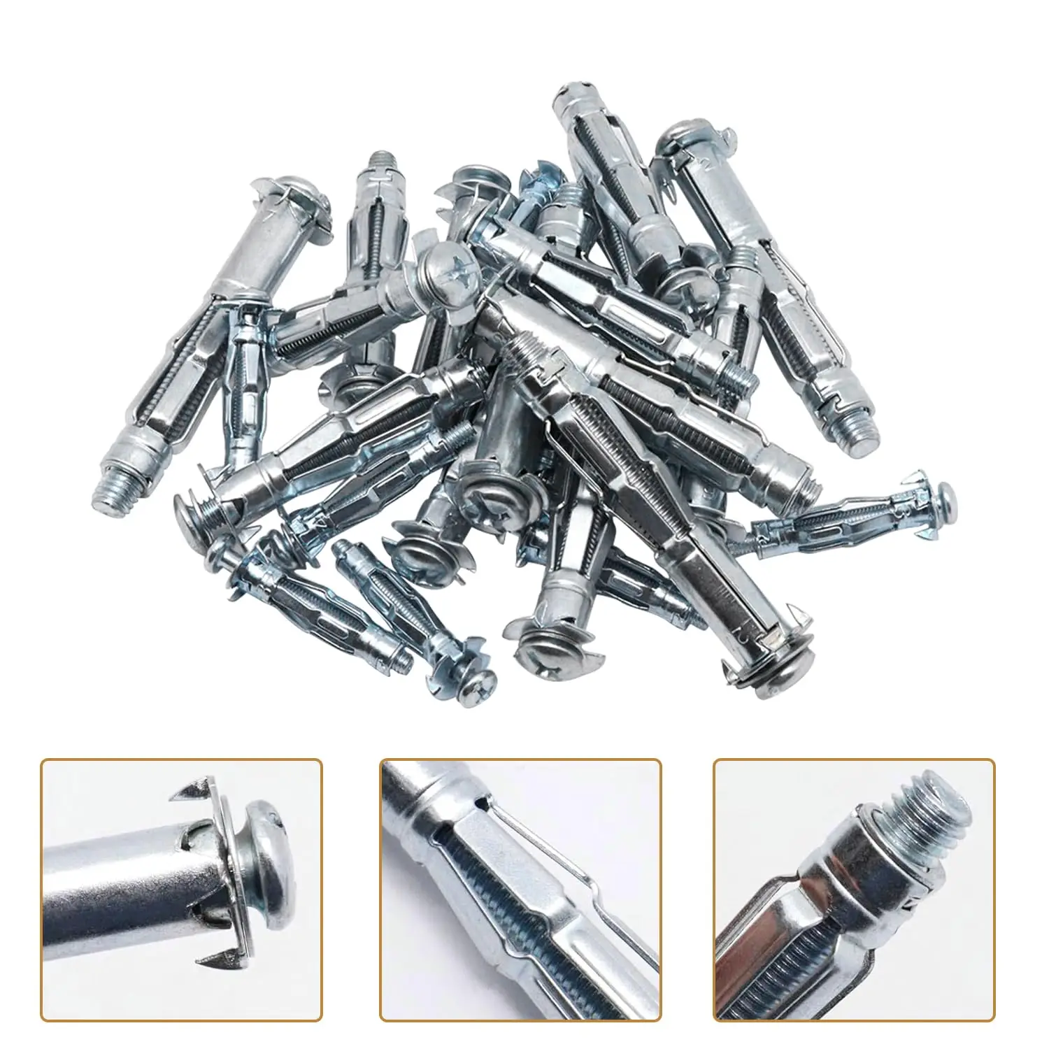 Heavy Duty Metal Hollow Wall Anchor Molly Bolt Expansion Fixing for Drywall Plasterboard Cavity Wall M4 M5 M6 M8 with Screws