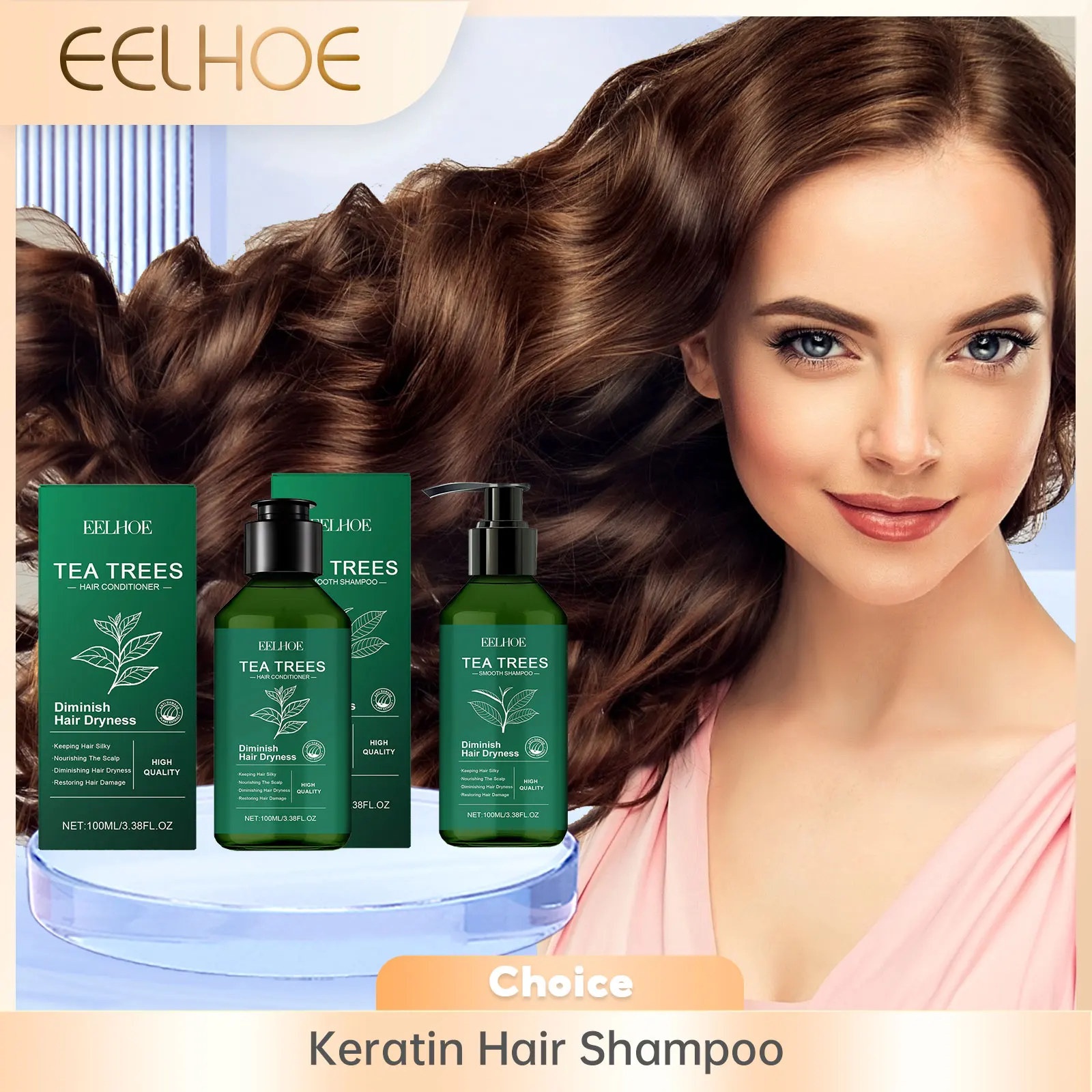 Shampoo mit Kollagen-Haarbehandlung, Tiefenreparatur, Pflege, Anti-Bruch, Haar- und Kopfhautpflege, reinigendes Shampoo für Keratin, 100 ml