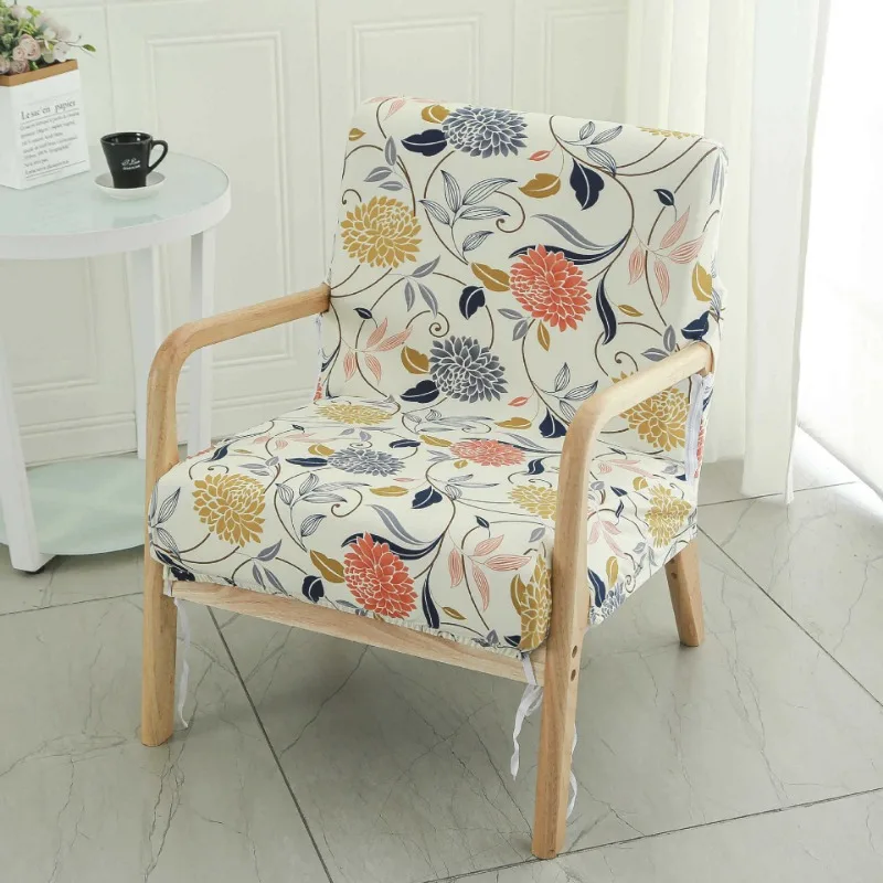 Armchair Slipcover Elastic Modern Chair Cover Zipper Stretch Wood Arm Chair Cover Protector Removable Seat Cover Home Decor