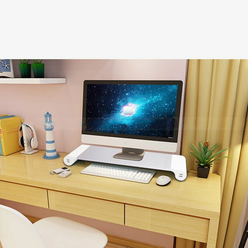 Monitor Stand Space Bar Laptop Stand Riser with 4 ports USB charging for iMac Mac Book Pro Mac Book Air