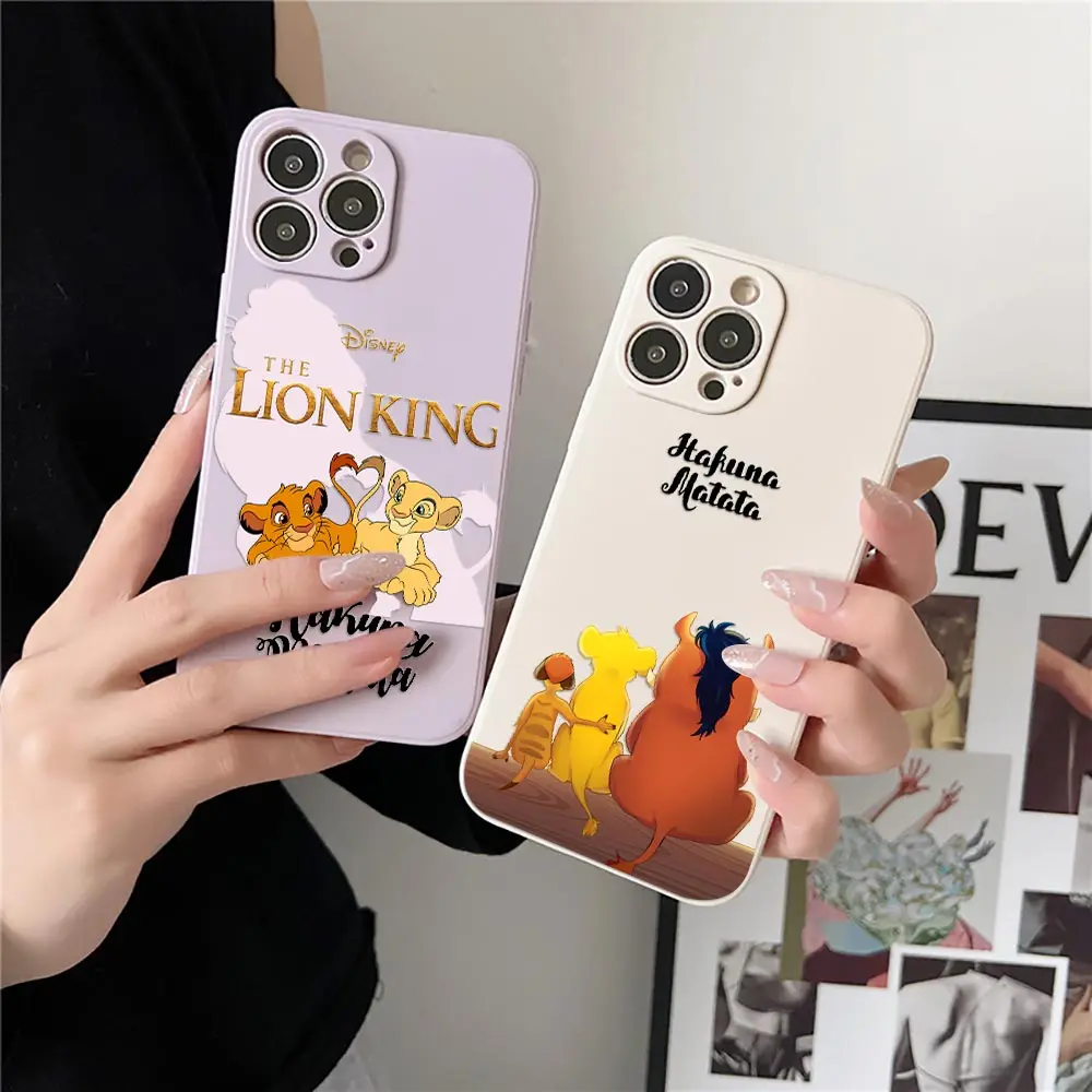 Disney The Lion King HAKUNA MATATA Phone Case For iPhone 15 11 Pro Max 13 12 Mini 15 14 Plus 7 8 SE Cases Liquid Silicone Covers