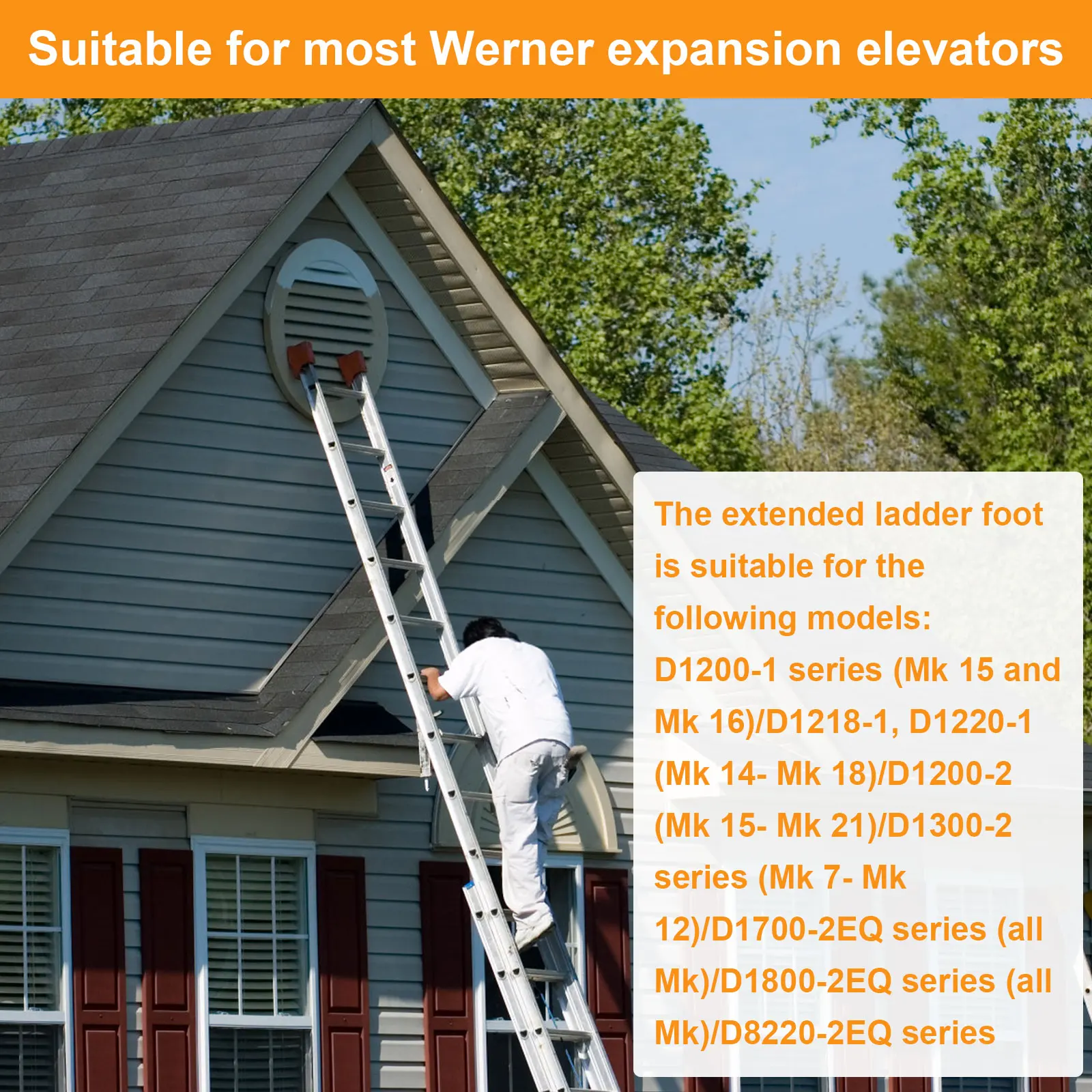 Extension Ladder Shoe Kit Compatible with D1200-1 Series Mk 15 and Mk 16 Steel Ladder Anti-Skid Feet Set Safe Ladder Replacement