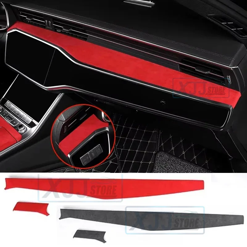 

2PCS Car Front Dashboard Outlet Frame Strip Cover Trim Sticker Interior Accessories Fit For Audi A6 A7 2019 2020 2021 2022 2023