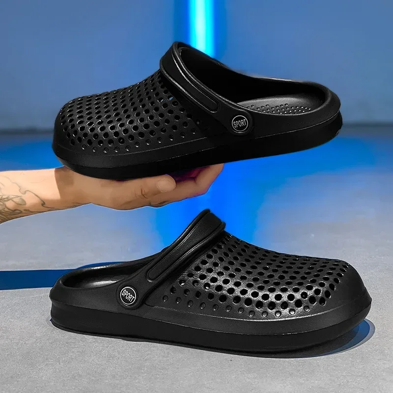 

Мужские пляжные сандалии на толстой подошве, удобные летние тапочки, спортивные сабо, домашние и уличные сандалии из ЭВА, De Cuero Hombre