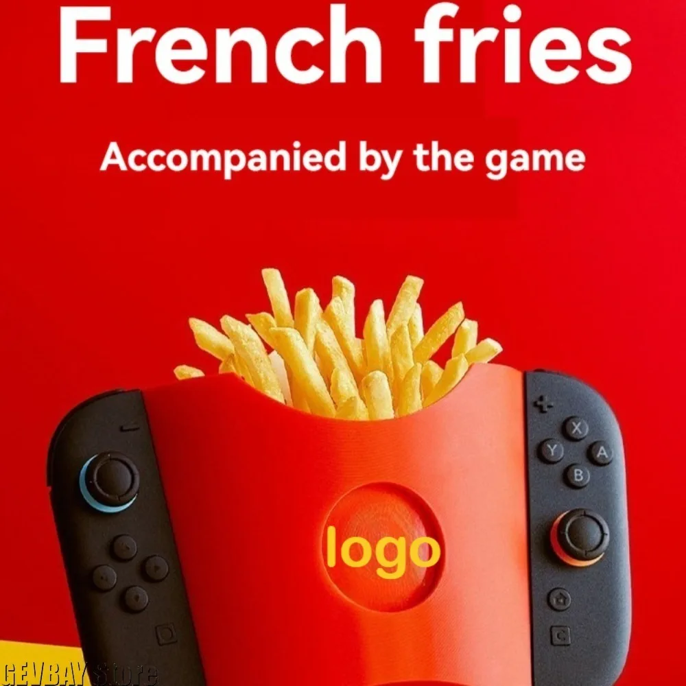 French Fries Controller Bracket Double Layer Set for Switch2, 3D Printed PVC Fun Grip Accessories