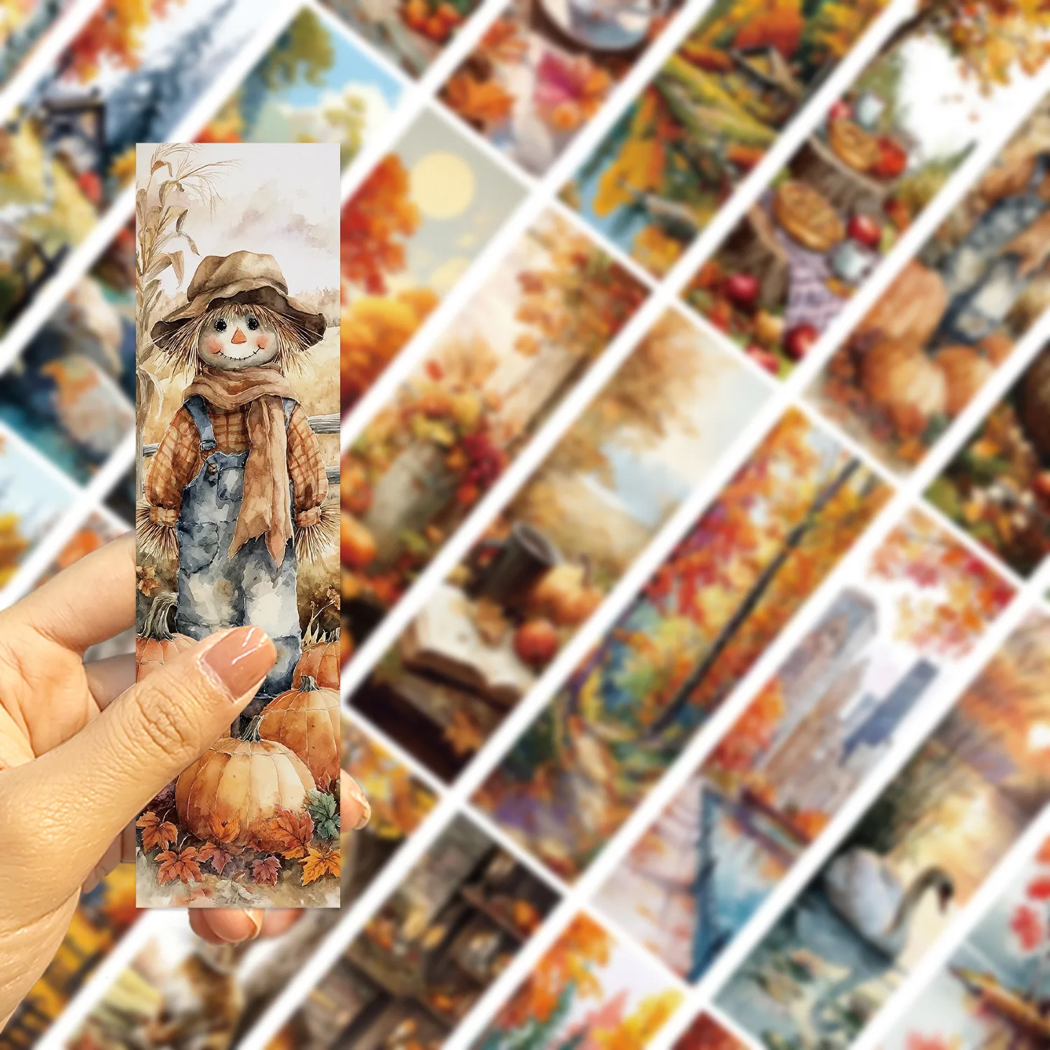 30Pcs Autumn oil painting series minimalist bookmark artistic creativity Reading Book Labeling Paper Card Stationary Supplies