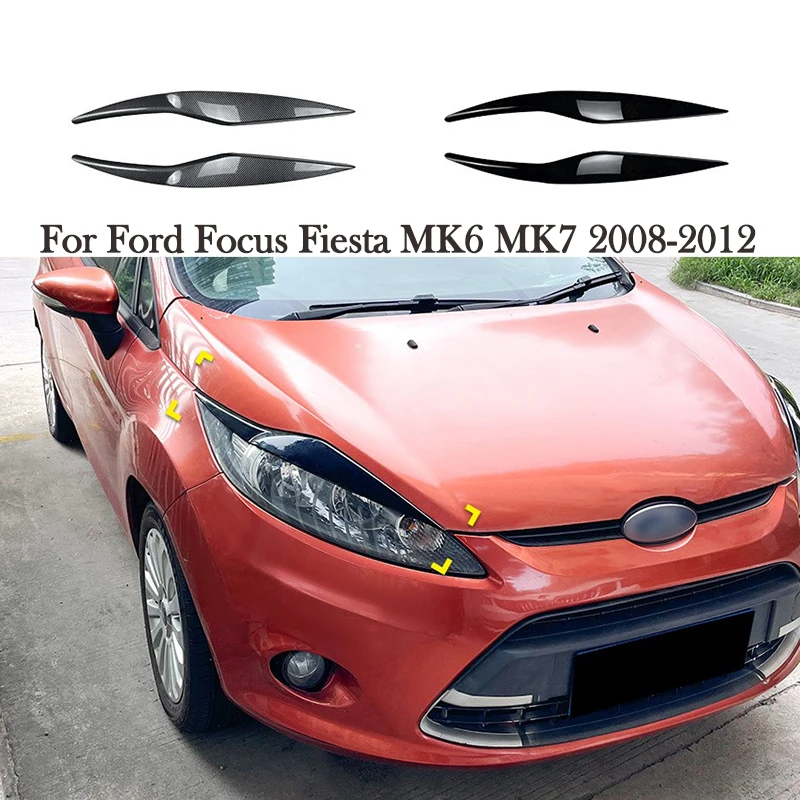 

Car Front Headlight Eyelids For Ford Focus Fiesta MK6 MK7 2008-2012 Trim Cover Eyebrow Stripe Auto Parts Aftermarket