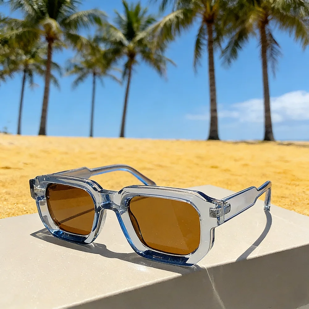 Männer Frauen Vintage Sonnenbrille Rechteck pc Rahmen Sonnenbrille Mode Retro Sonnenbrille Luxus Marke Design Shades Brillen Brille