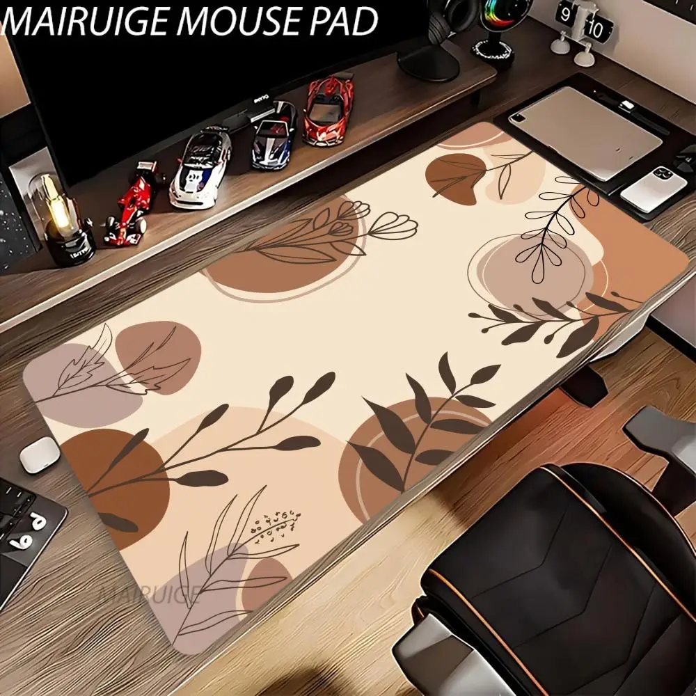 

Коврик для мыши с цветами и растениями, большой коврик для компьютерной офисной игры, настольный коврик XXL, резиновые противоскользящие коврики для клавиатуры ПК с прошитыми краями, длинные настольные коврики