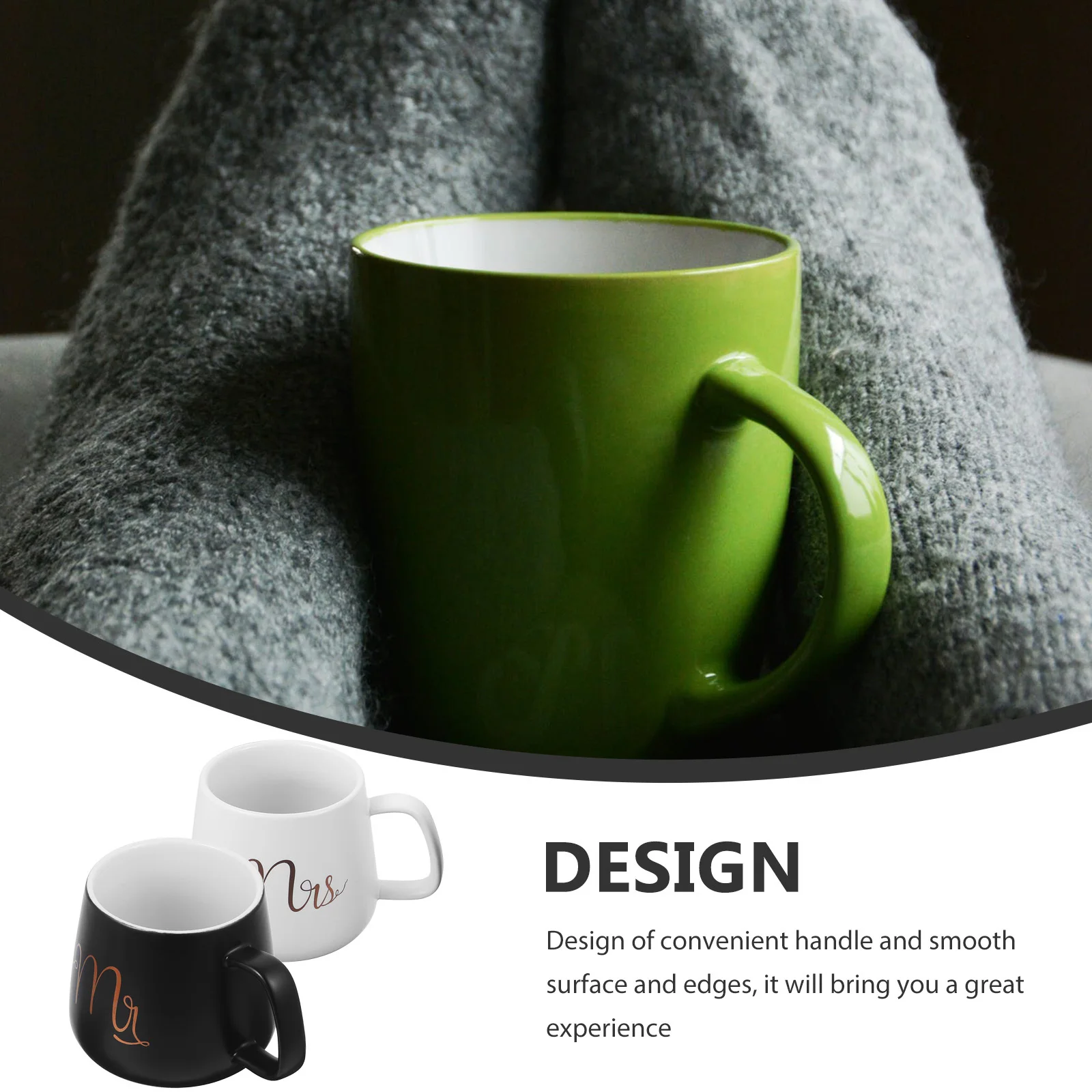 

2Pcs Ceramic Wedding Anniversary Coffee Mugs Mr and Mrs Cups Handle for Tea Milk Couples Gift Mr. and Mugs