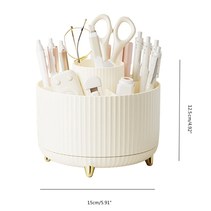 منظم مكتب مكون من 6 أقسام للأطفال، حامل مستلزمات فنية لتنظيم القلم الدوار