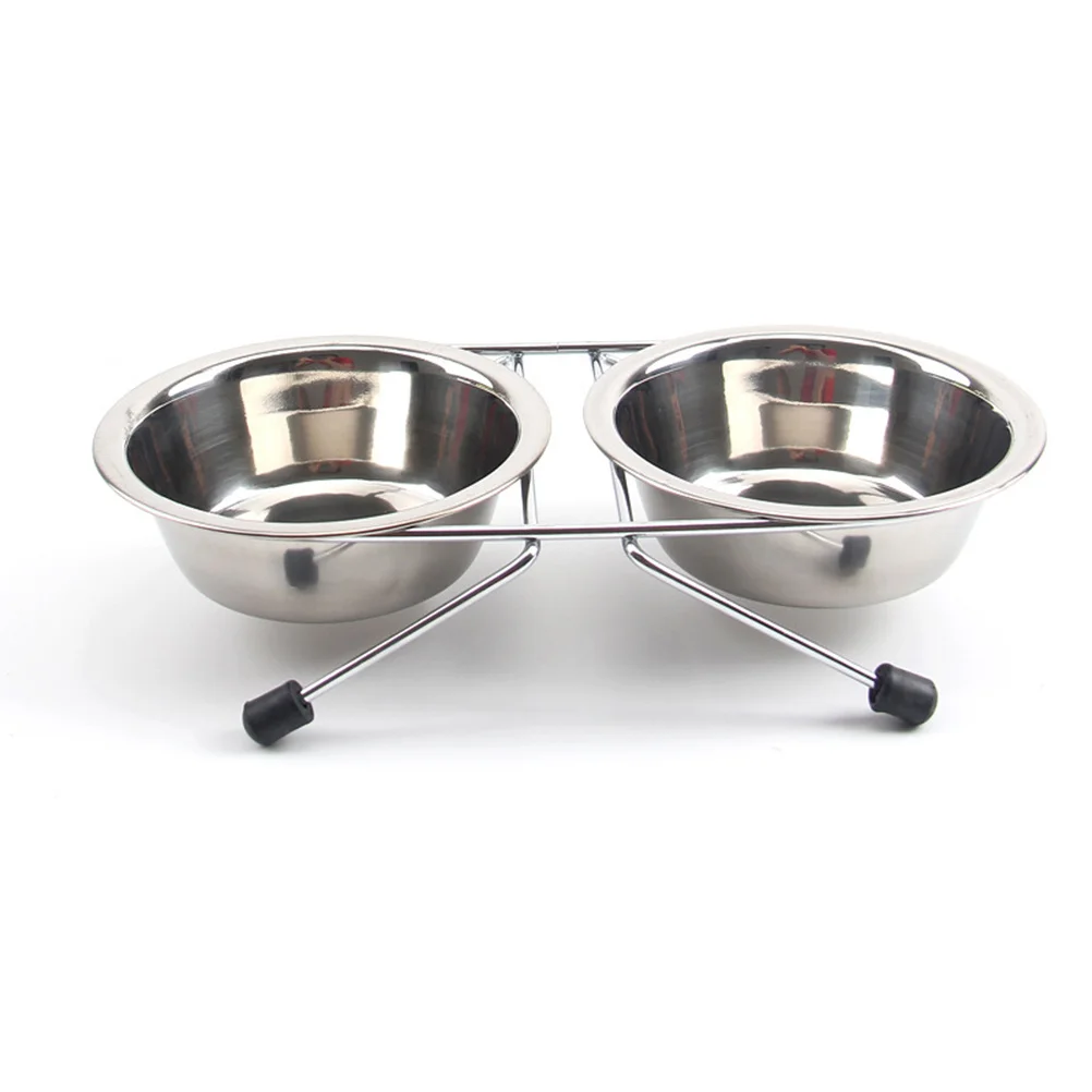 

Anti-Slip Dog Bowl Stainless Steel Pet Feeder Food Water Bowls For Dog Cat Durable Non-Slip Rubber Feet Removable Pet
