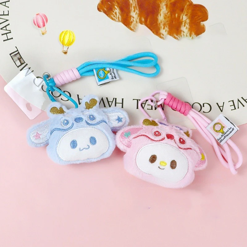 Kawaii Sanrio Plush Doll Phone Lanyard Cute Cartoon Stuffed Doll Phone Strap Wristband Keychain Bag Pendant For Girl Gifts