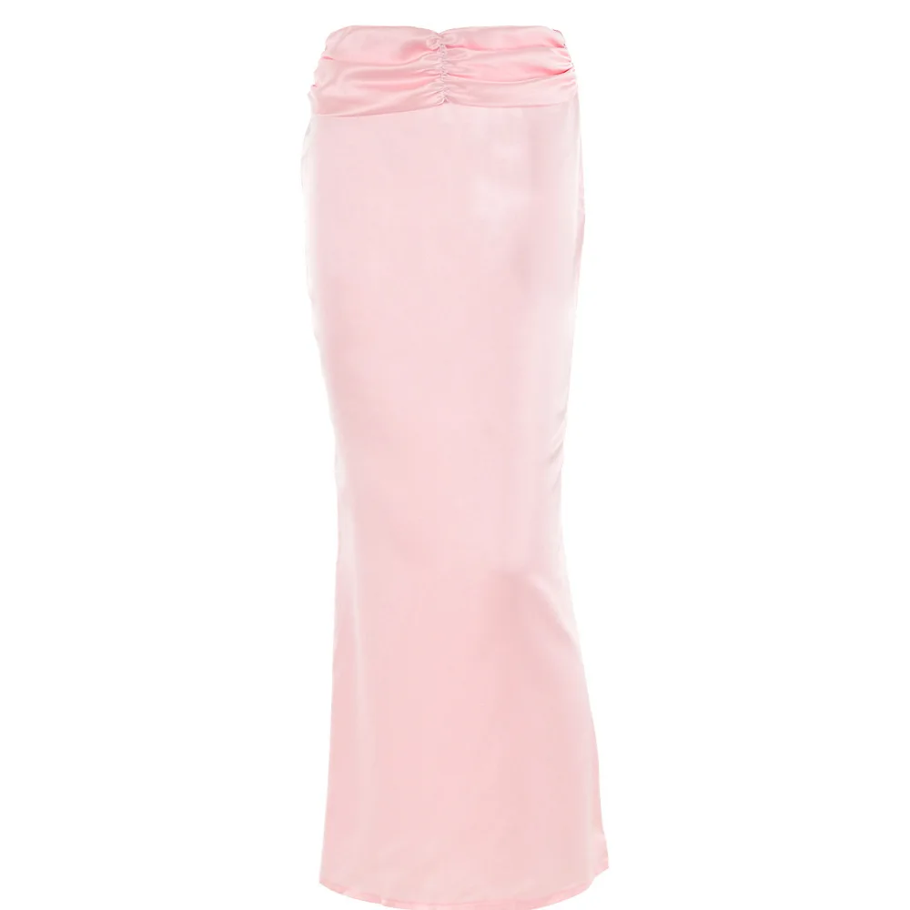 2023 Hot-Selling New Product Half-Length Sexy Hot Girl Temperament Slim Fit Bodycon Satin Long Mermaid Skirt