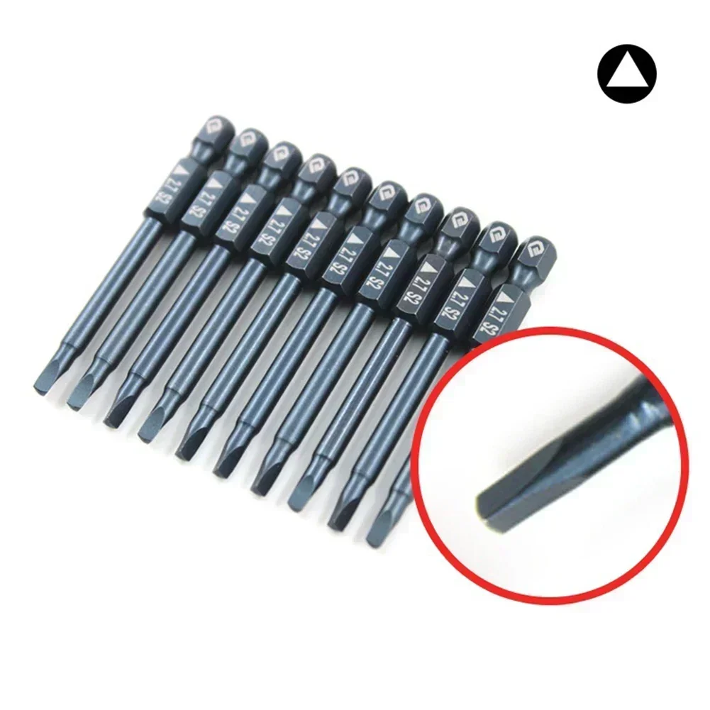 65mm Triangular Screwdriver Bit 1.8-2.7mm Hex Shank Magnetic Precise Screwdriver Anti Slip Triangle Screw Head