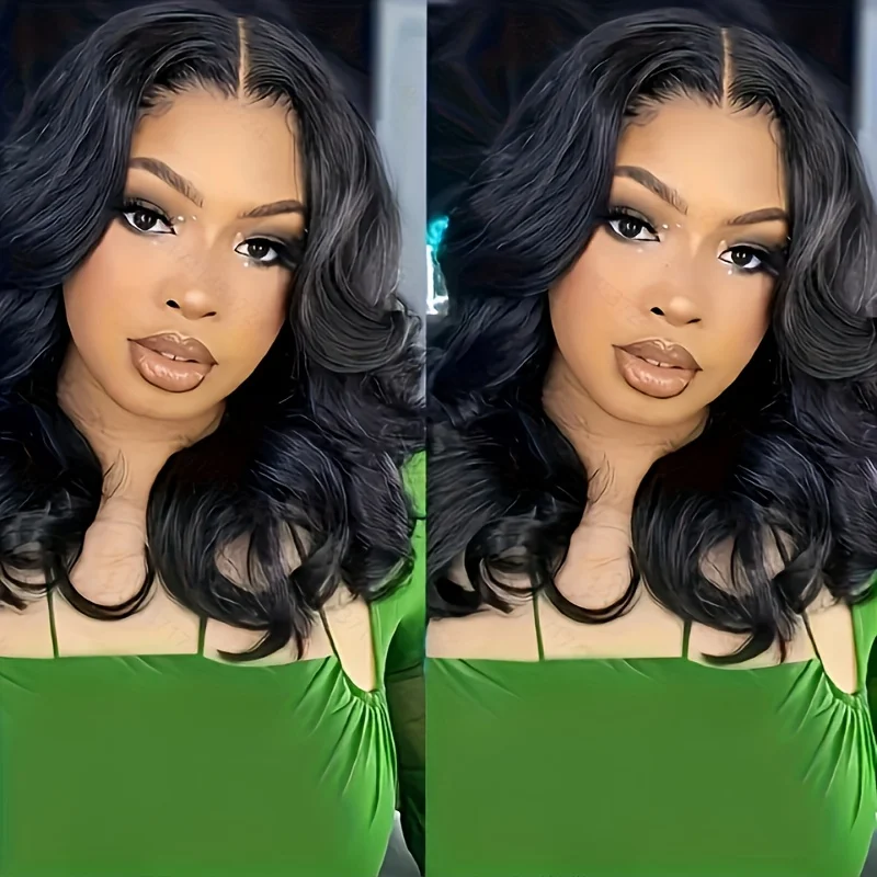 Short wavy synthetic wig, suitable for all skin tones — heat-resistant fibers create a voluminous curly effect