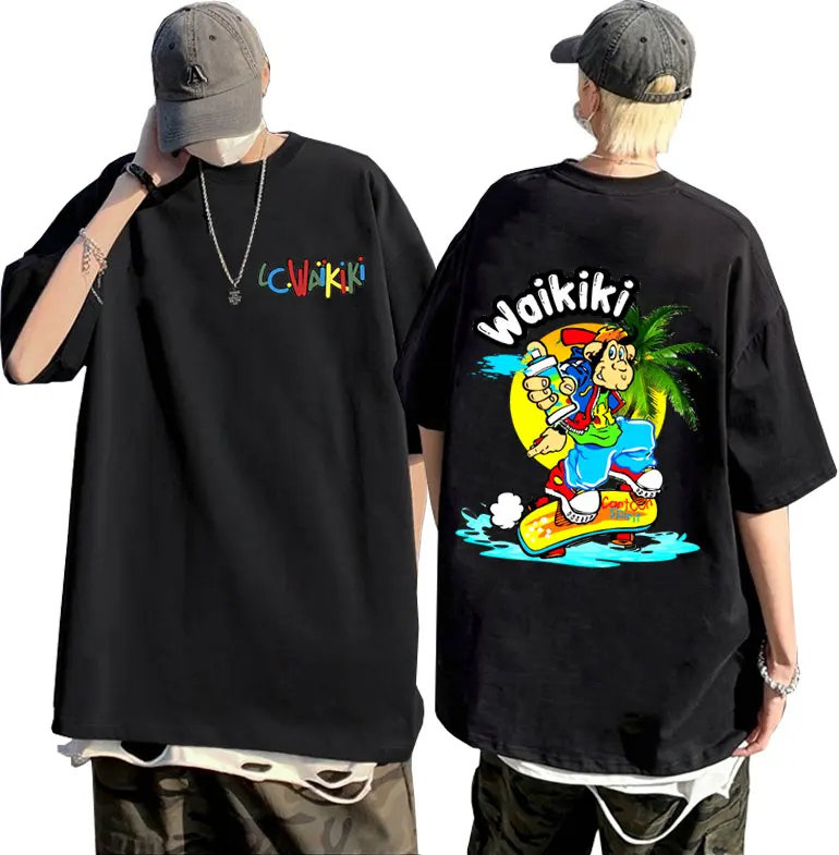 Skateboard Lc Waikiki Monkey T-shirt Men Women's Casual Oversized Short Sleeve Unisex Fashion Streetwear Male Vintage T Shirts