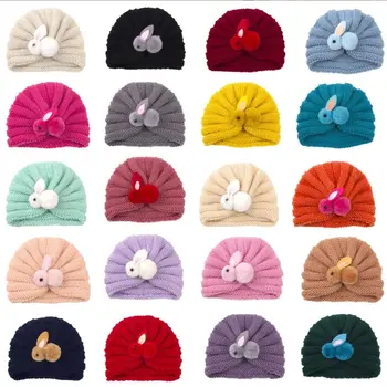 Çocuk bebek şapka çocuklar kap tavşan Bunny örgü yenidoğan kız fotoğraf sahne bahar sonbahar Modis bere türban bebek sahne