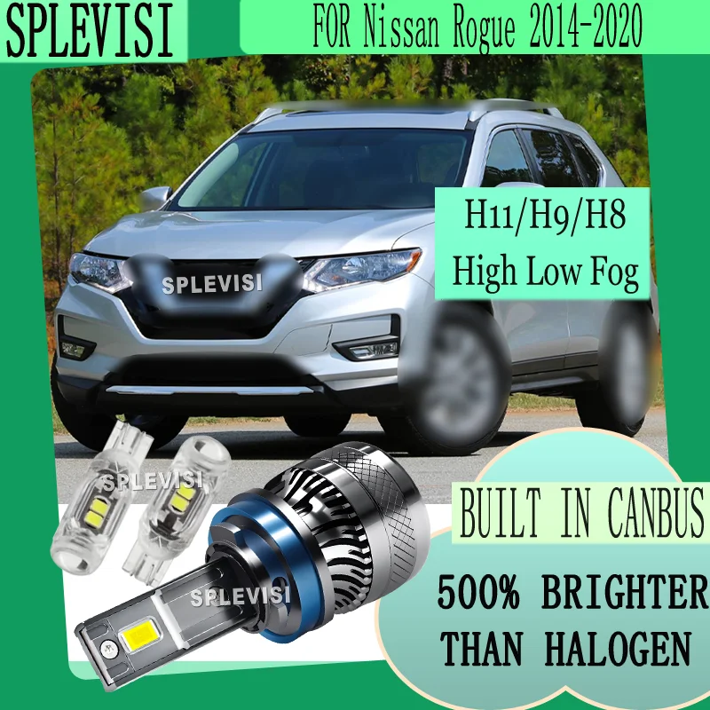 

2PCS 360 Degrees 6000K pure White 20000LM LED High Low Beam Fog Light For Nissan Rogue 2014 2015 2016 2017 2018 2019 2020