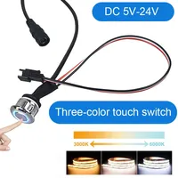 Dual Color Touch Switch 5V-24V 3A Recessed 17-18mm, Blue Indicator suitable for wardrobe and cabinet LED switches