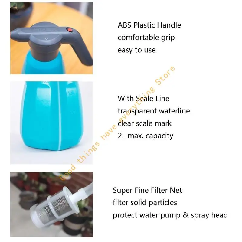 2L Electric Bottle Hand-held Fogger Plant for Mister Sprayer USB Rechargeable Watering Garden Tool 55KF