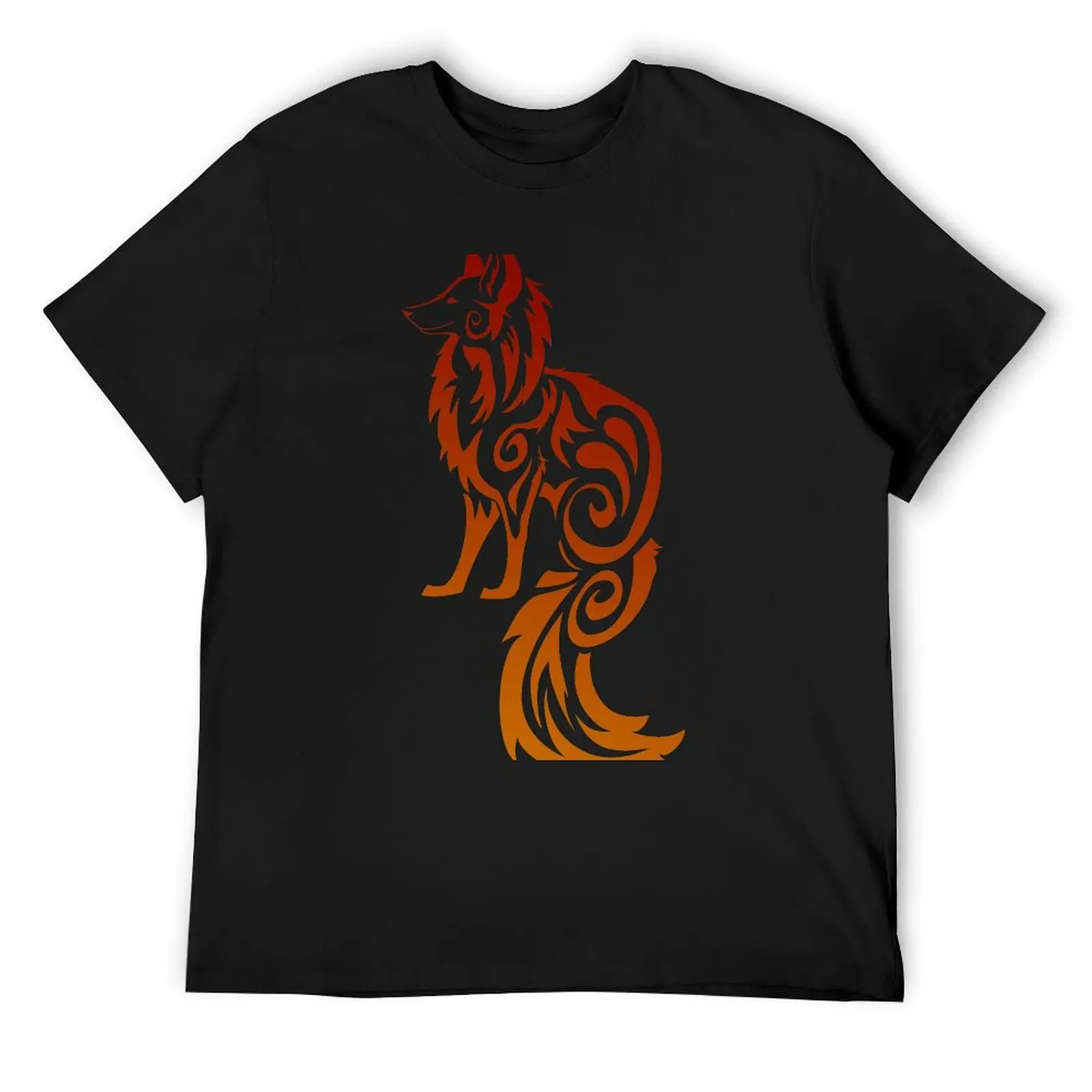 

Firey Red Tribal Fox Kitsune T-Shirt luxury designer Clothing anime clothes custom t-shirts tshirts for men