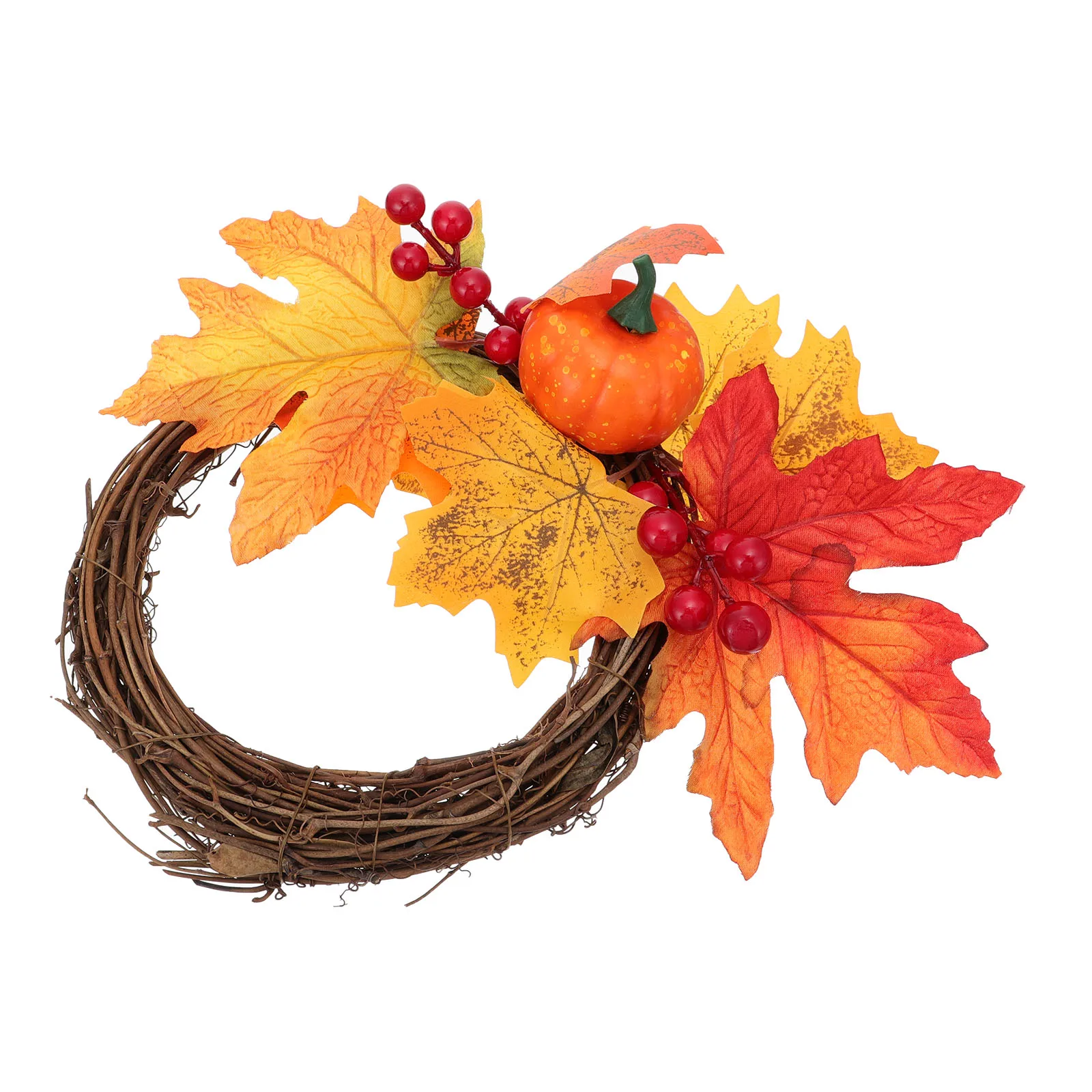 

Halloween Wreath Decoration Artificial Maple Leaf Pumpkin nament Lightweight Door Hanging Living Room Bedroom DIY Festive