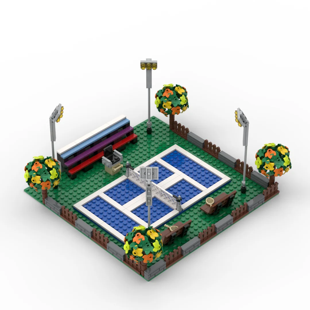 MOC Tennis Court Sports Sports Small Scene Building Block Model Children Educational Bricks Collection Toys