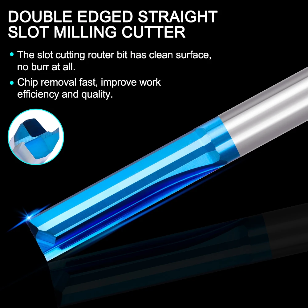 1pc 2 Flute Straight End Mill Carbide Router Bit For Wood, PVC, Plastic CNC Engraving Milling Tools 4mm/6mm Shank Milling Cutter