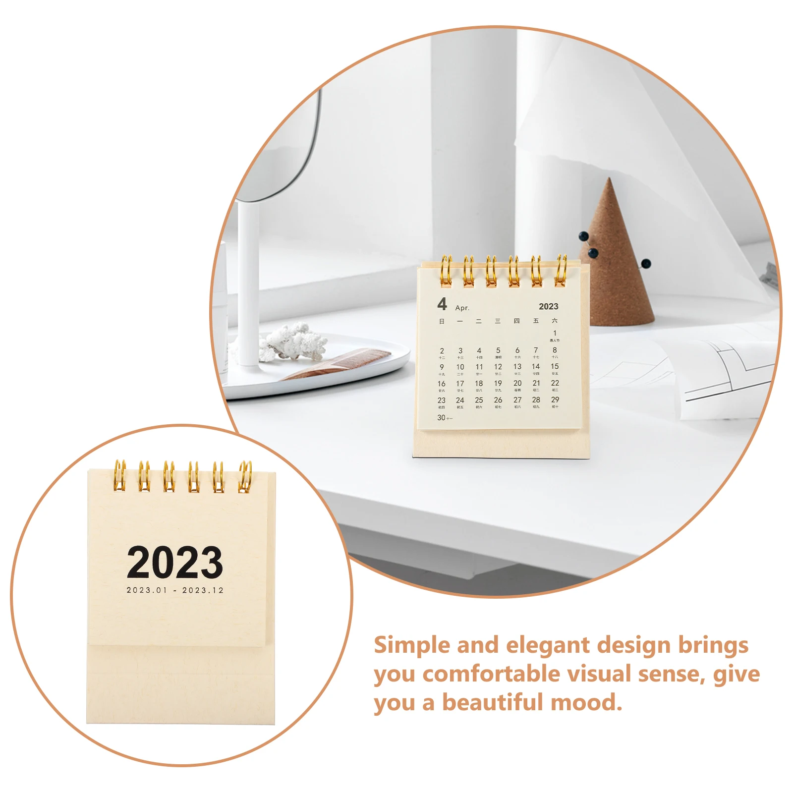 

2024 Mini Desk Calendar 2023 2024 Monthly Planner Night Black Simple Design Office Home Use Student Teacher Gift Sturdy
