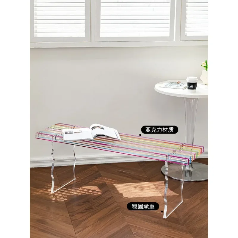 New Nordic household rainbow low stool acrylic stool modern door shoe changing stool