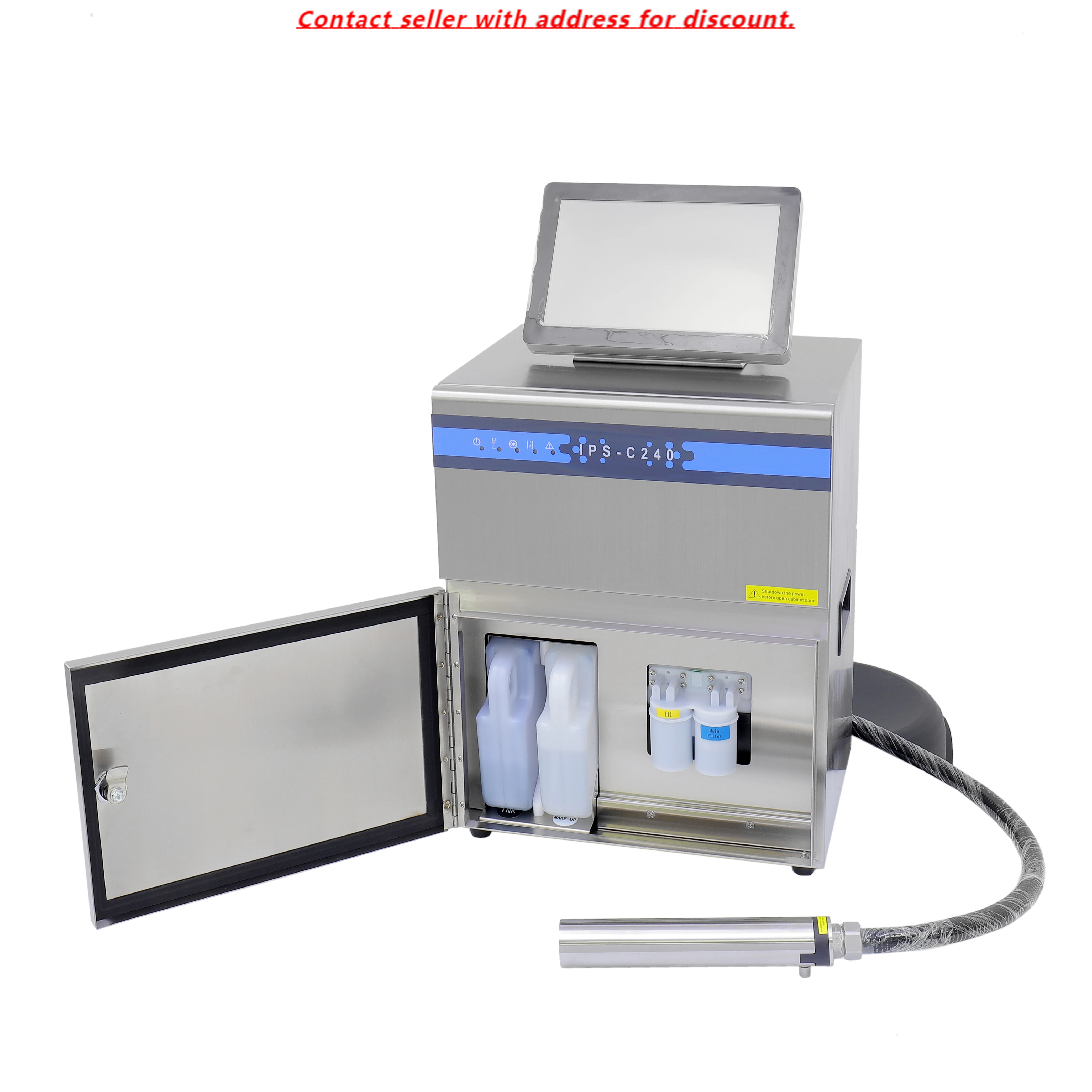 304 Stainless Steel IP54 / IP65 Black Ink CIJ Printer For Factories With CE IPS-C240