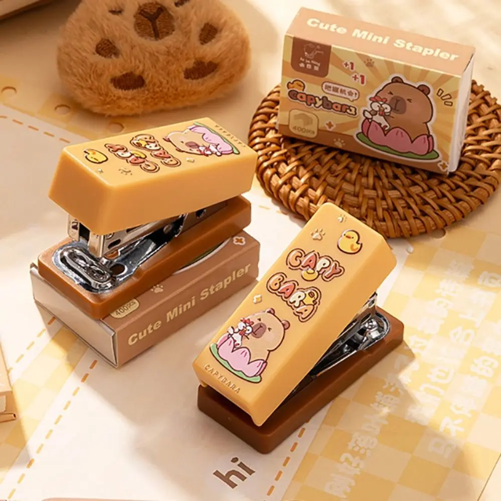 Capybara/Panda Stapler Mini Portable Use 24/6 Staples Heavy Duty Stapler Labor-saving Portable Manual Stapling Machine