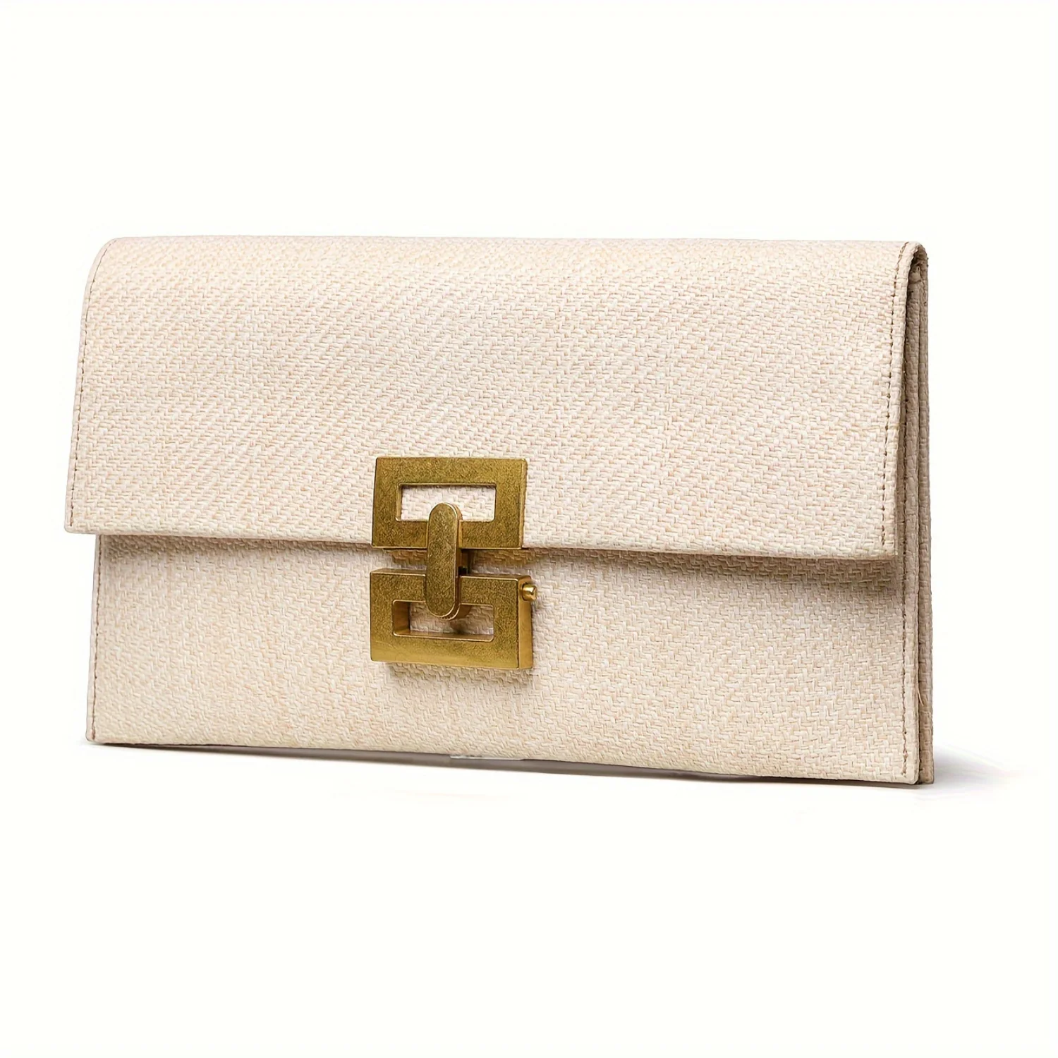 Geometric Buckle Faux Leather Clutch: Evening & Daily Handbag