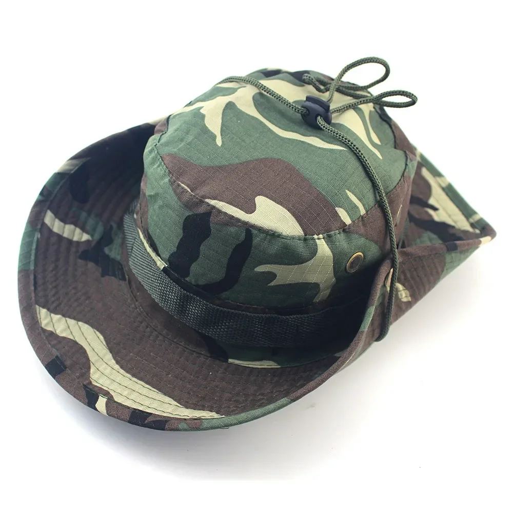 Camouflage Tactical Cap Boonie Bucket Hat Caps Camo Men Outdoor Sports Sun Bucket Cap Fishing Hiking Hunting Hats