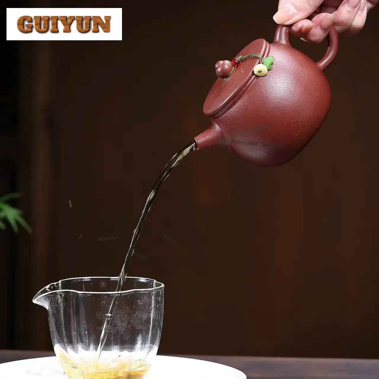 HOYIHM 260ml Aesthetic Yixing Purple Clay Teapots Master Handmade Large Caliber Pot Raw Ore Downhill Mud Kettle Zisha Tea Set