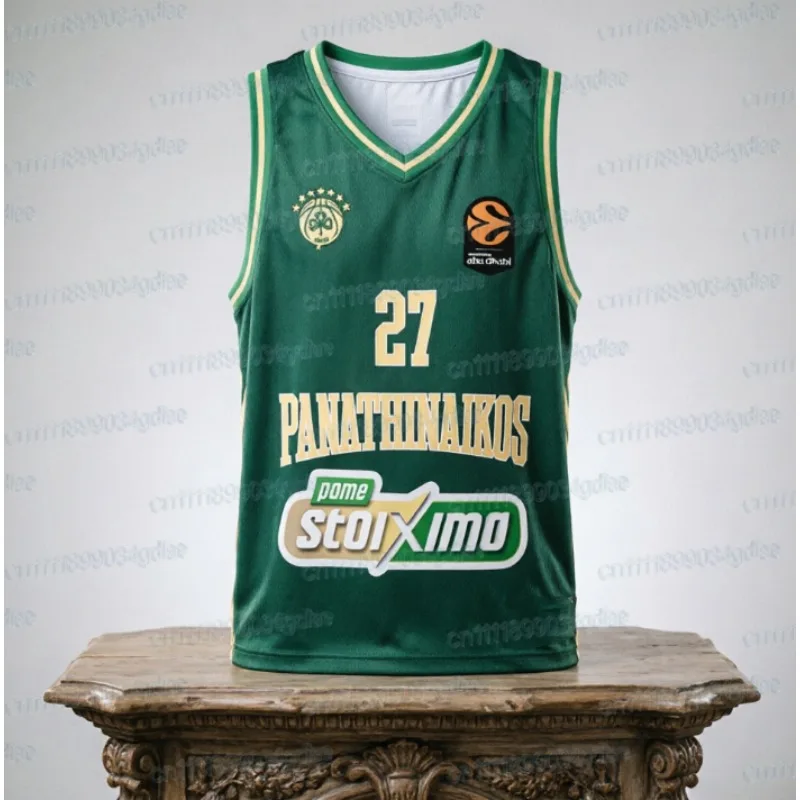 Popular Greece Panathinaikos Athens Basketball Match Top 3D Printed Breathable Quick Drying Fan Tank Top Family T-shirt