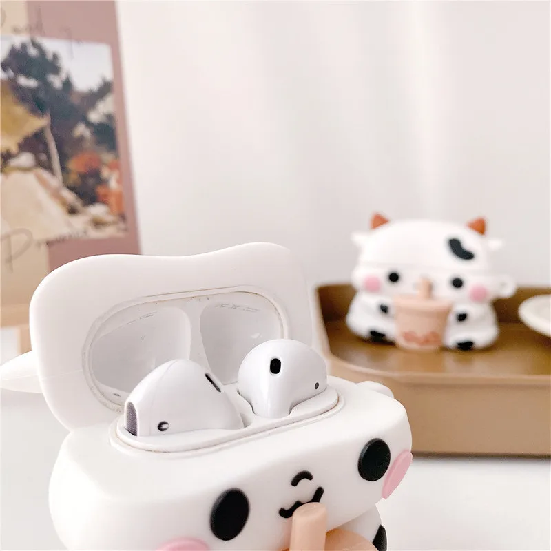 Etui na słuchawki do Airpods 3 Pro Airpods 1 2 miękkiego silikonu 3D śliczne śmieszne fajne kreskówki Kawaii moda pokrywa dla człowieka dzieci chłopiec dziewczyny