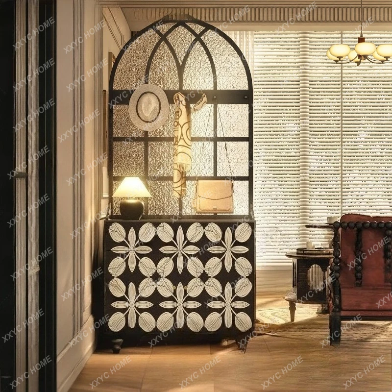 

Легкий роскошный черно-белый декоративный шкаф для прихожей, ширмы и разделители для комнат